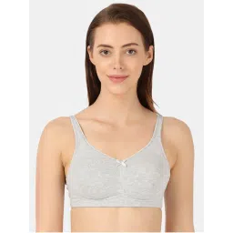 Jockey FE41 Wirefree Non Padded Cotton Elastane Full Coverage Everyday Bra - Grey Mel-image-12