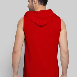 Juxar Printed Cotton Hooded Sleeveless Gym Vest image 3
