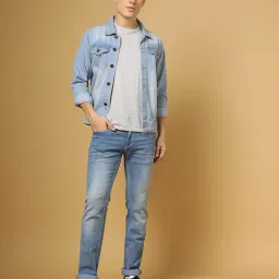 sin Men Mid-Wash Distressed Slim Fit  Jeans image 1