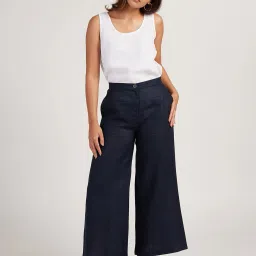 creatures of habit Women Linen Wide Leg Pants image 1