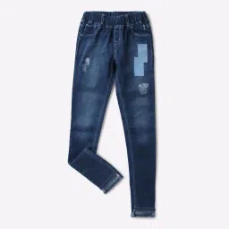 gini & jony Girls Lightly Washed Distressed Jeggings image 1