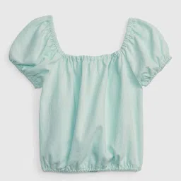 gap kids Square-Neck Linen Top With Elasticated Waist image 1