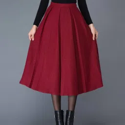 bhutaiya Women Box-Pleat Flared Skirt image 1