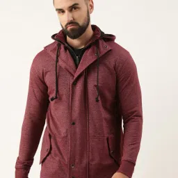 arise Men Regular Fit Front Open Hooded Sweatshirt image 1