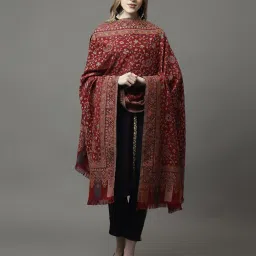 indie picks Kani Paisley Woven Shawl with Frayed Hem image 1