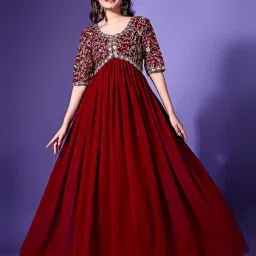 fashion basket Women Embroidery Gown Dress image 1