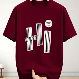 ausk Men Typographic Print Oversized Fit Round-Neck T-Shirt image 1