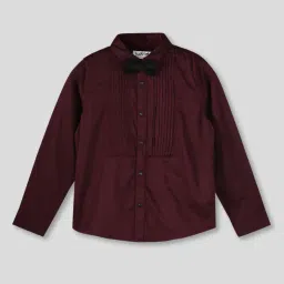 wotnot by azorte Satin Party Wear Full Sleeve Shirt with Bow image 1