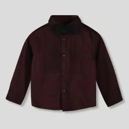 wotnot by azorte Satin Party Wear Full Sleeve Shirt with Bow image 1