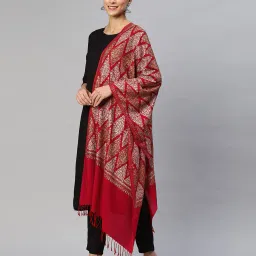 weavers villa Abstract Print Shawl with Tassels image 1
