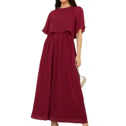 styli Striped Round-Neck A-Line Dress image 1