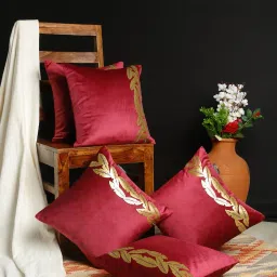 hosta homes Set of 5 Foil Print Cushion Covers 16" x 16" image 1