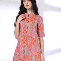 fusion Women Printed A-Line Kurta image 1