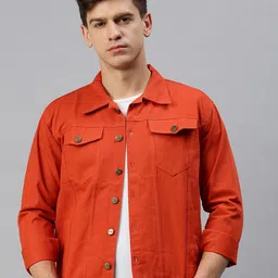 voxati Men Slim Fit Denim Jacket with Flap Pockets image 1