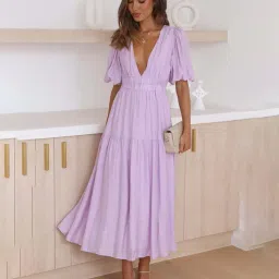 yuniqee Women V-Neck Tiered Dress image 1