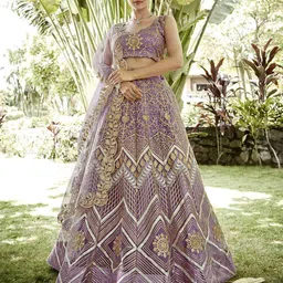 warthy ent Women Embroidered Flared Lehenga Choli Set image 1