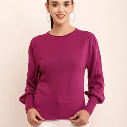 nobarr Women Regular Fit Pullover with Round Neck image 1