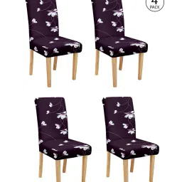 cortina eyelet curtain Pack of 4 Floral Print Chair Covers image 1