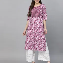 stylum Floral Print Straight Kurta image 1