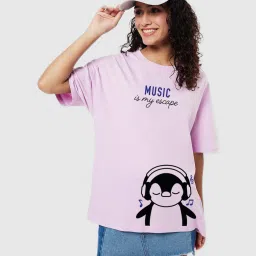 bewakoof Drop-Shoulders Crew-Neck T-shirt image 1