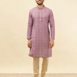 manyavar Men Regular Fit Printed Long Kurta image 1