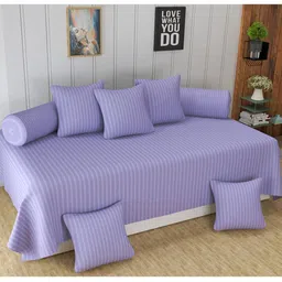 homefab india 180 TC Striped Single Diwan Set image 1