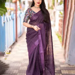 griva designer Women Woven Saree with Contrast Border image 1