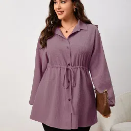 leriya fashion Women Checked Shirt Dress with Waist Tie-Up image 1