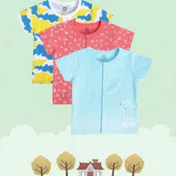 mini klub Pack of 3 Printed Front-Open Vests image 1