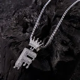 french accent Men Stainless Steel Link Chain with Pendent image 1