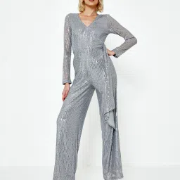cover story Sequinned Embellished Wrap Jumpsuit image 1