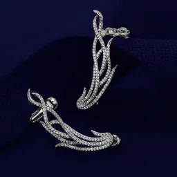 carlton london CZ with Rhodium Plated Trending Stud Earrings - FJE4136 image 1