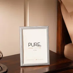 pure home and living Silver-Plated Weaved Metal Photo Frame image 1