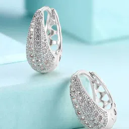 kairangi by yellow chimes Silver-Plated Stone-Studded Earrings image 1