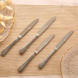 pure home and living Set of 4 Silver-Plated Stainless Steel Knives image 1