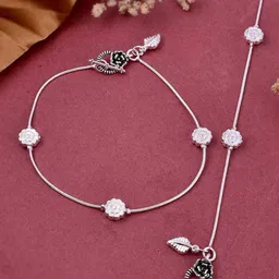 silvermerc designs Women Silver-Plated Anklets image 1