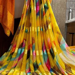 sitanjali Women Geometric Print Georgette Saree image 1