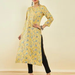 soch Women Floral Print Straight Kurta image 1