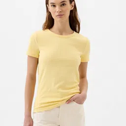 gap Women Solid Short-Sleeve Ribbed T-Shirt image 1