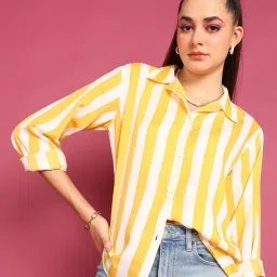 popwings Women Striped Relaxed Fit Shirt image 1
