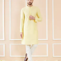 see designs Men Regular Fit Kurta with Mandarin Collar image 1