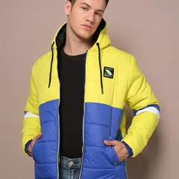 the indian garage co Men Colourblock Regular Fit Puffer Jacket image 1