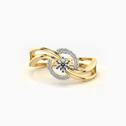 valanova Women Sterling Silver Gold-Plated Lab Grown Diamond Ring image 1