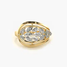 valanova Women Sterling Silver Gold-Plated Lab Grown Diamond Ring image 1