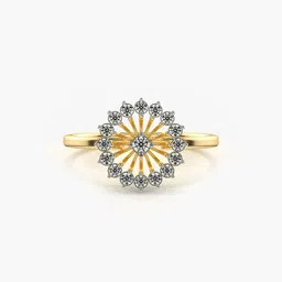 valanova Women Sterling Silver Gold-Plated Lab Grown Diamond-Studded Ring image 1