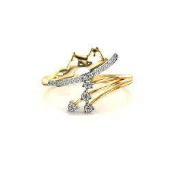 valanova Women Sterling Silver Gold-Plated Lab Grown Diamond Ring image 1