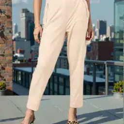 Shein Ankle Length High Rise Slit Hem Pants With Zip-picture-19