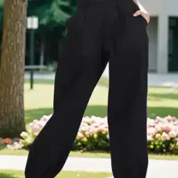 Shein Ankle Length High Rise Cuffed Track Pants-image-79