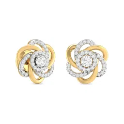 pc jeweller The Fiammetta 18 KT Yellow Gold Diamond Stud Earrings image 1