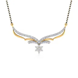 iski uski 18KT (750) Yellow Gold Diamond Studded Mangalsutra image 1